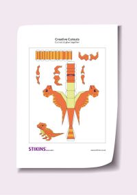 Cut & Stick - Orange Dinosaur