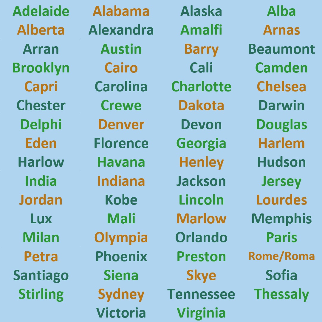 Stikins name labels presents our atlas of place names